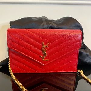 YSL Saint Laurent Wallet on a Chain.